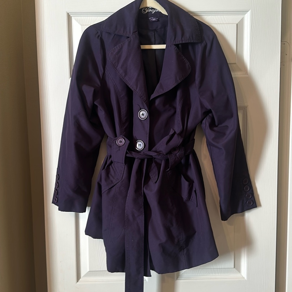 Jou Jou Purple peacoat with adjustable belt